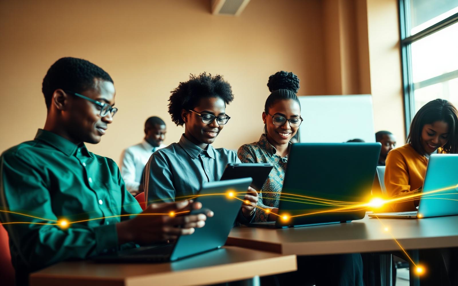 Students using technology